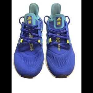 Adidas Ultraboost 21 Running Shoes - Blue/Yellow